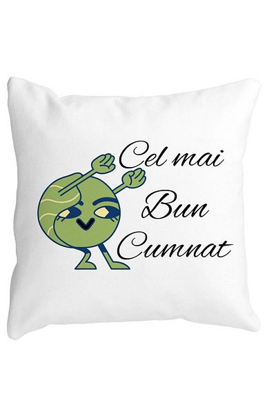 BEKZ Perna Decorativa pentru Cumnat 4, 40x40 cm, Alba, Mata, Husa Detasabila, Burduf