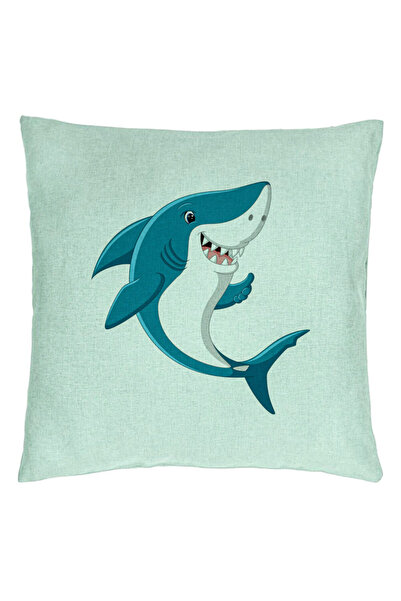 BEKZ Pernă decorativă, model pentru copii rechin verde mentă, 40x40 cm, verde...