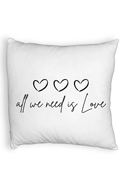 BEKZ Perna Decorativa Fluffy, Model All we need is Love, 40x40 cm, Alba, Husa...