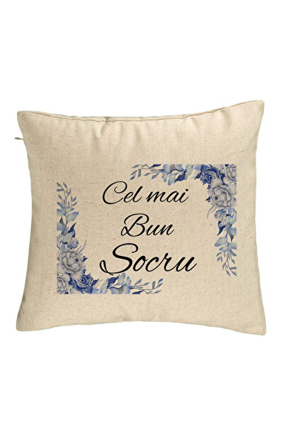 BEKZ Decorative Pillow for Father-in-Law 2, 40x40 cm, Beige, Removable Cover,...