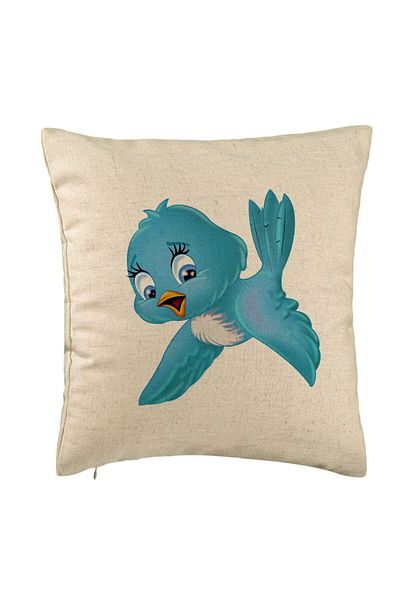 BEKZ Perna Decorativa, Model TweetTweet, 40x40 cm, Bej, Husa Detasabila, Burduf