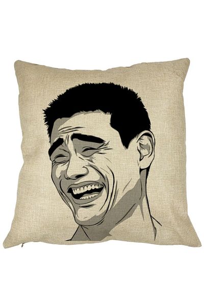 BEKZ Perna Decorativa Patrata Meme, 40x40 cm, Husa Detasabila, Burduf