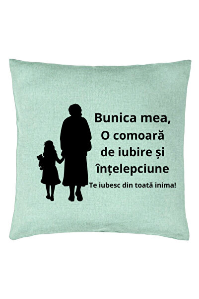 BEKZ Perna Decorativa pentru Bunica 8, 40x40 cm, Verde Menta, Husa Detasabila...