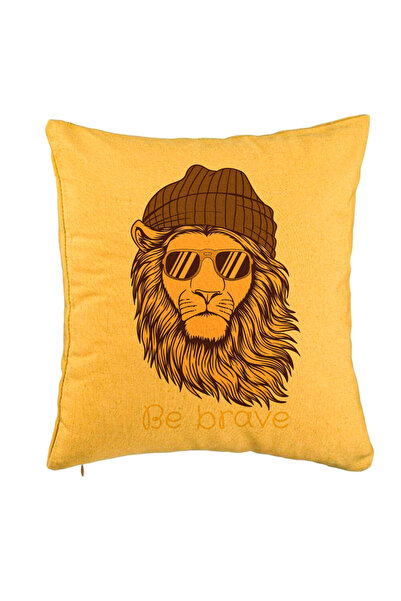 BEKZ Față de pernă, model Be Brave, 40x40 cm, galbenă