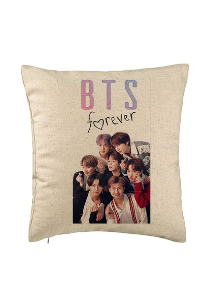 BEKZ Perna Decorativa BTS Army 13, 40×40 cm, Bej, Husa Detasabila, Burduf