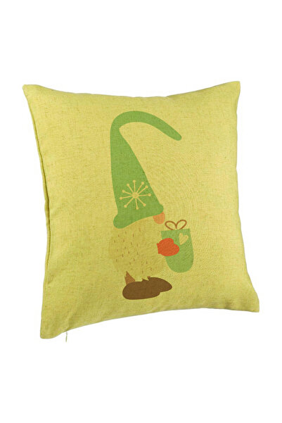 BEKZ Perna Decorativa cu tematica de Craciun, Gnom 4, 40x40 cm, Verde, Husa D...