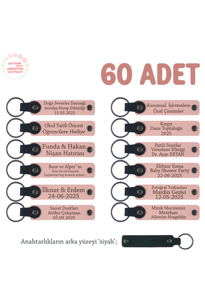 Miaju هدية توديع لفريق المدرسة، مجموعة من 60 قطعة، سلسلة مفاتيح جلدية تذكارية...