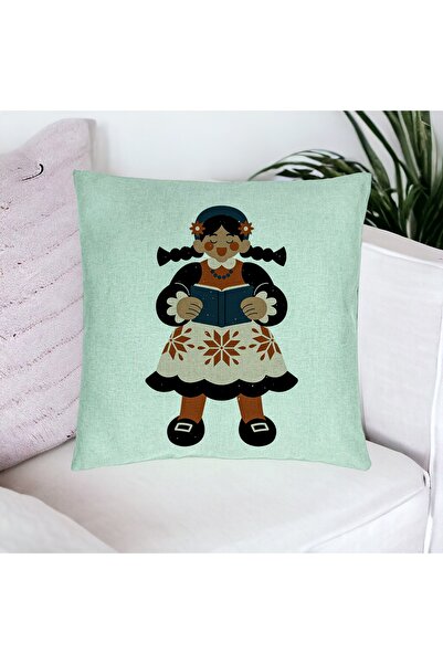 BEKZ Față de pernă, model popular, 40x40 cm, verde mentă