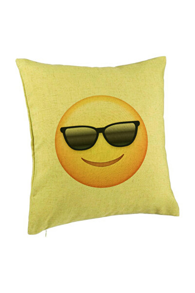 BEKZ Față de pernă, model Emoji Fată cu ochelari, 40x40 cm, verde