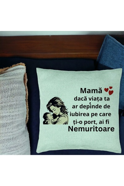 BEKZ Față de pernă, model pentru mama 11, 40x40 cm, verde mentă