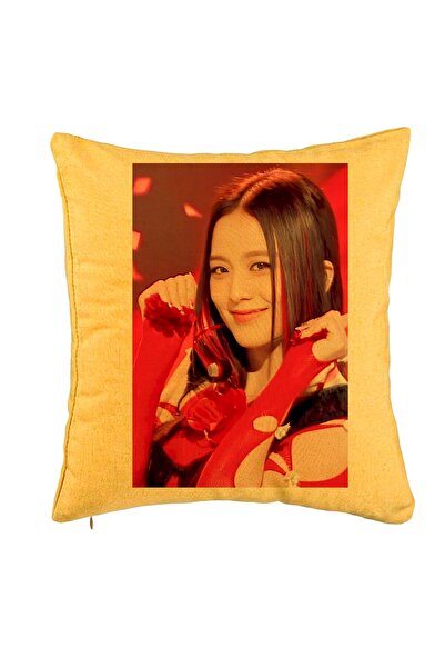 BEKZ Perna Decorativa BlackPink Jisoo 1, 40x40 cm, Galben, Husa Detasabila, B...