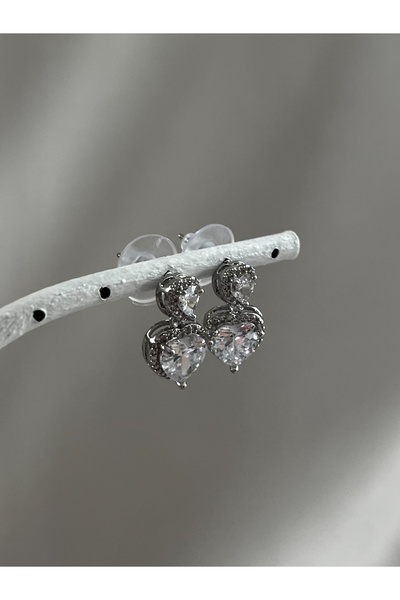 MODA Zirkon Taşlı Kalpli Küpe