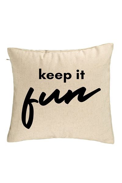 BEKZ Perna Decorativa, Model Keep it Fun, 40x40 cm, Bej, Husa Detasabila, Burduf