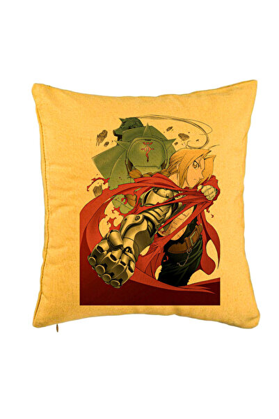BEKZ Perna Decorativa cu Full Metal Alchemist Edward Elric, 40x40 cm, Galben,...