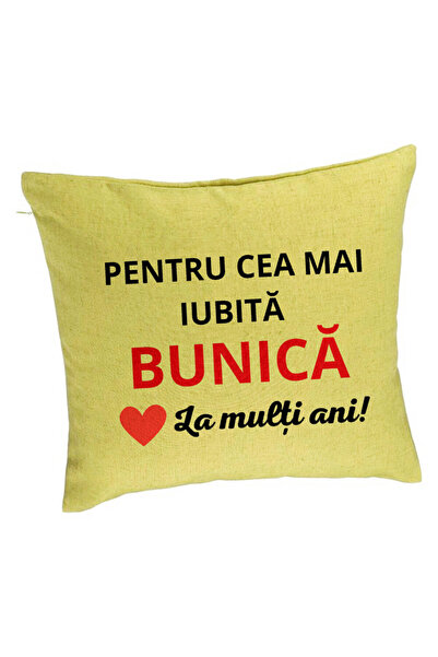 BEKZ Perna Decorativa pentru Bunica 16, 40x40 cm, Verde, Husa Detasabila, Burduf