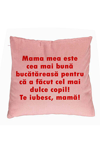 BEKZ Față de pernă, model pentru mama te iubesc 6, 40x40 cm, roz