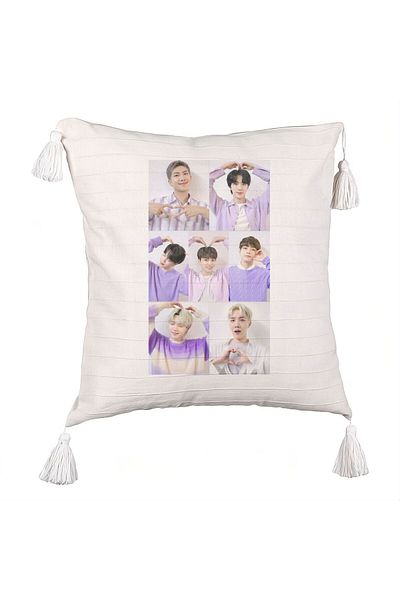 BEKZ BTS Army 9 Fringed Pillowcase, 45×45 cm, With zipper