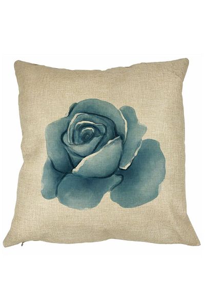 BEKZ Față de pernă pătrată cu motive florale, trandafir albastru, 40x40 cm