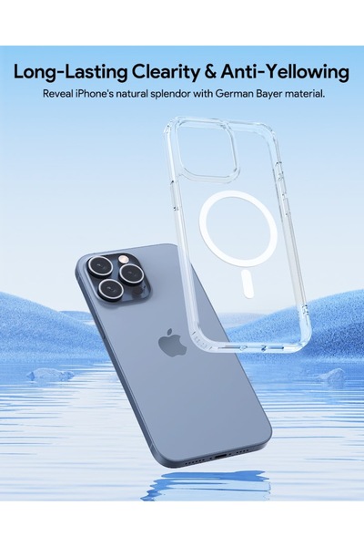 AUKEY Magnetic Hrd-Shell Phone Case Midnight iPhone 15 Black PC-GJ10AMidnight