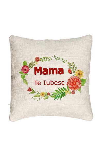 BEKZ Fata de perna Canapea, Model Pentru Mama Te iubesc 2, 40x40 cm, Cu fermoar