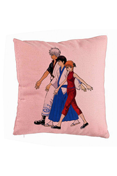 BEKZ Perna Decorativa cu Gintama, 40x40 cm, Roz, Husa Detasabila, Burduf