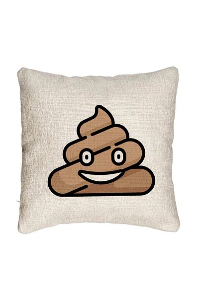 BEKZ Perna Decorativa Canapea, Model Poo Emoji, 40x40 cm, Cu fermoar