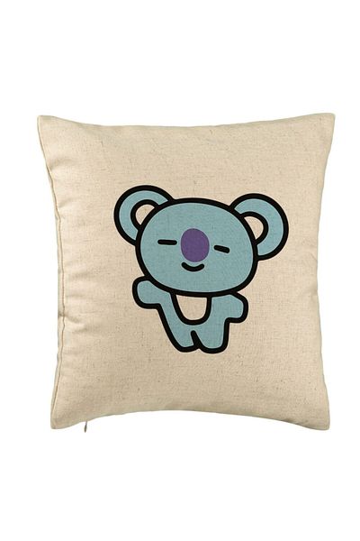 BEKZ Perna Decorativa, Model Ursulet Koala, 40x40 cm, Bej, Husa Detasabila, Burduf