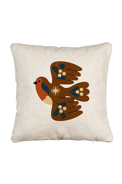BEKZ Fata de perna Canapea, Model Pasare, 40x40 cm, Cu fermoar