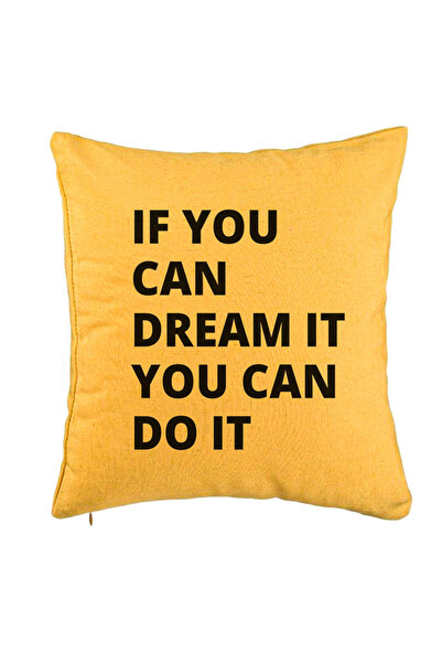 BEKZ Διακοσμητικό Μαξιλάρι, If You Can Dream It You Can Do It Pattern, 40x40 ...