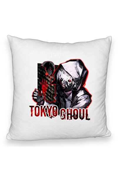 BEKZ Perna Decorativa Fluffy cu Tokyo Ghoul, 40x40 cm, Alba, Husa Detasabila,...