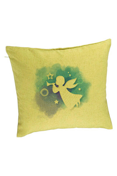 BEKZ Perna Decorativa cu tematica de Craciun, Inger, 40x40 cm, Verde, Husa De...