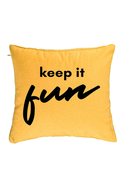 BEKZ Perna Decorativa, Model Keep it Fun, 40x40 cm, Galben, Husa Detasabila, Burduf