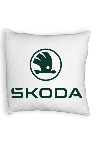 BEKZ Față de pernă pufoasă, model Skoda, 40x40 cm, albă