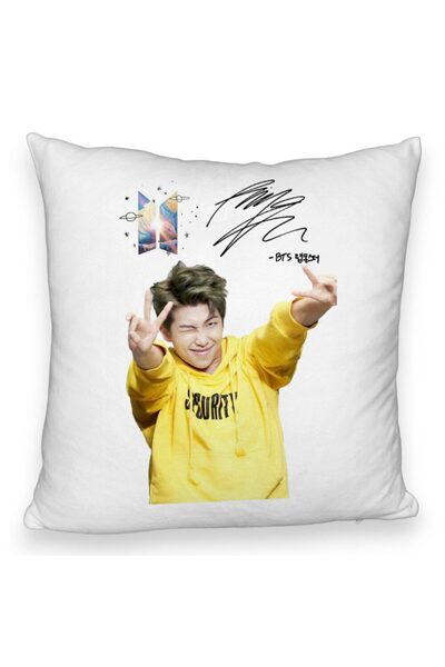 BEKZ Perna Decorativa Fluffy BTS Kim 2, 40x40 cm, Husa Detasabila, Burduf