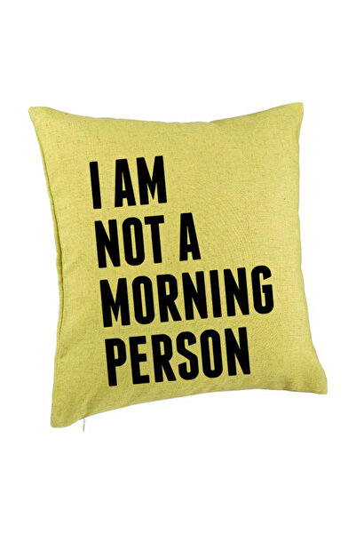 BEKZ Față de pernă, model I Am Not A Morning Person, 40x40 cm, verde