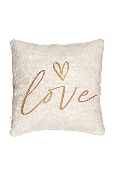 BEKZ Fata de perna Canapea, Model Love, 40x40 cm, Cu fermoar