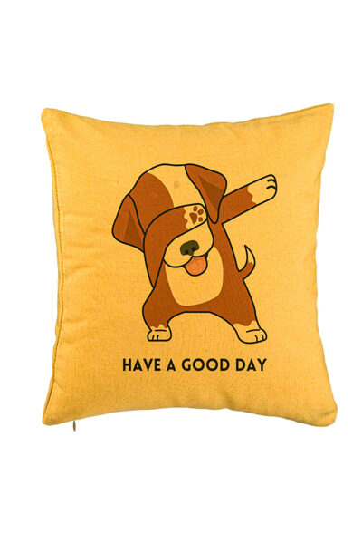 BEKZ Perna Decorativa, Model Have a Good Day, 40x40 cm, Galben, Husa Detasabi...