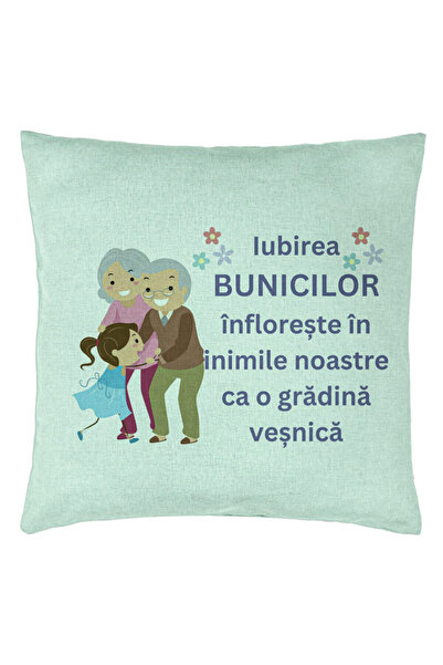 BEKZ Perna Decorativa pentru Bunici 2, 40x40 cm, Verde Menta, Husa Detasabila, Burduf