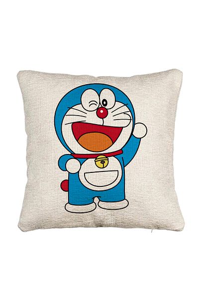 BEKZ Fata de perna Canapea, Model copii Doraemon, 40x40 cm, Cu fermoar