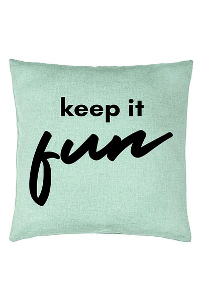 BEKZ Față de pernă, model Keep It Fun, 40x40 cm, verde mentă