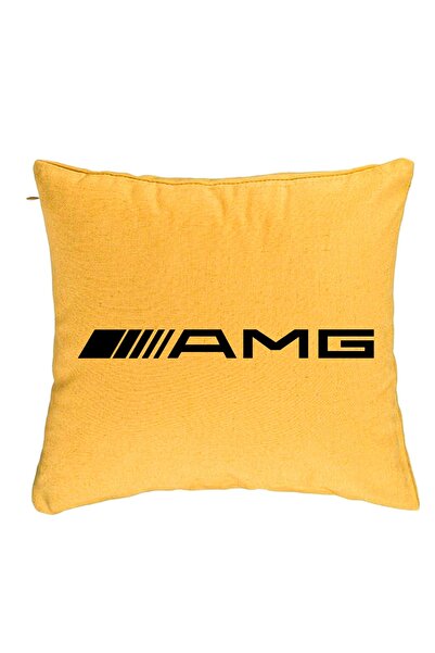 BEKZ Perna Decorativa, AMG, 40x40 cm, Galben, Husa Detasabila, Burduf