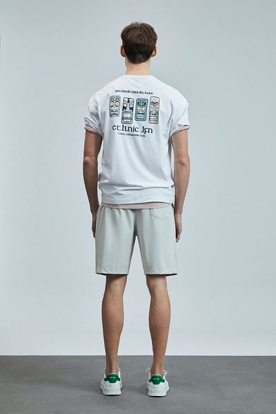 Lufian Mask Modern Graphic T- Shirt White