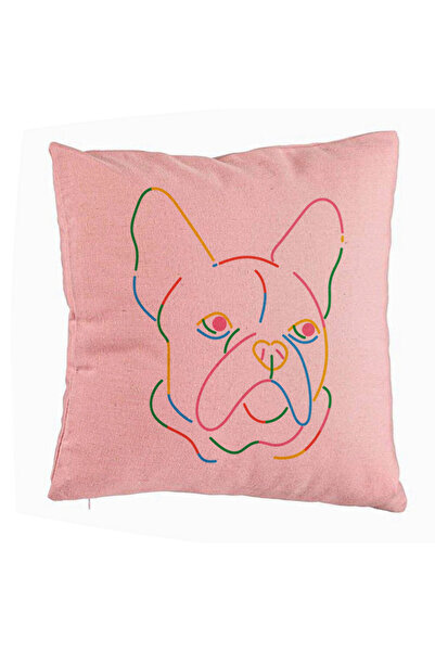 BEKZ Perna Decorativa, Model Doggo MultiColor, 40x40 cm, Roz, Husa Detasabila...