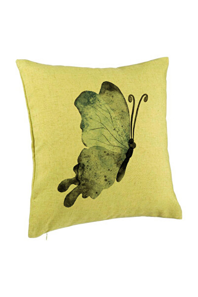 BEKZ Față de pernă, model cu 2 fluturi, albastru și negru, 40x40 cm, verde