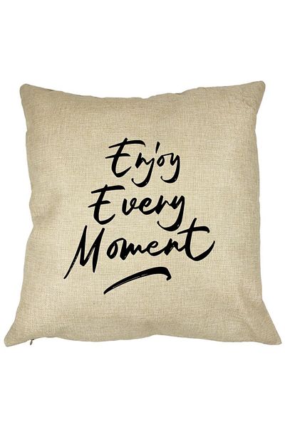 BEKZ Perna Decorativa, Enjoy Every Moment, 40x40 cm, Husa Detasabila, Burduf