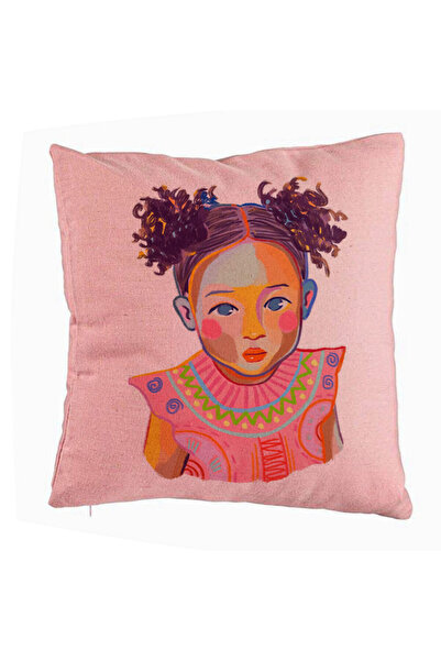 BEKZ Față de pernă, model bebeluș fericit, 40x40 cm, roz