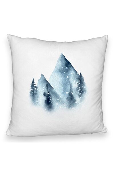 BEKZ Față de pernă pufoasă cu peisaj de iarnă, 40x40 cm, albă