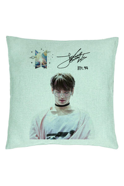 BEKZ Perna Decorativa BTS Jungkook 2, 40x40 cm, Verde Menta, Husa Detasabila,...
