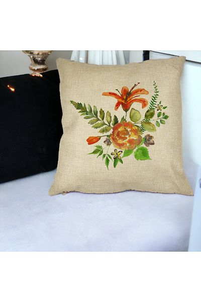 BEKZ Față de pernă pătrată cu motive florale, 40x40 cm