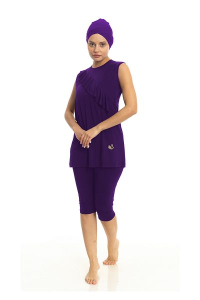 Differend Zero Sleeve Semi-Hijab Swimsuit